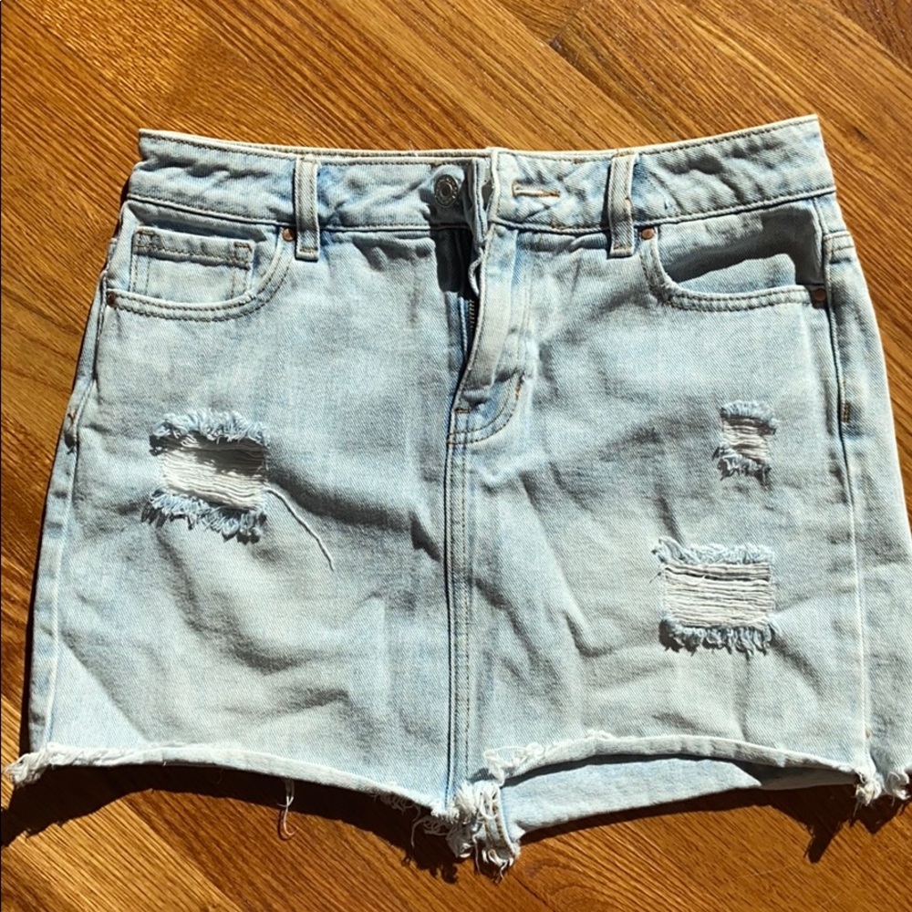 PacSun Ripped Jean Skirt